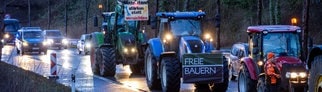 Symbolbild Bauernproteste auf deutschen Straßen.