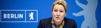 Franziska Giffey (SPD), Berliner Senatorin für Wirtschaft, Energie und Betriebe, während einer Pressekonferenz (Archiv)