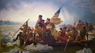 George Washington 1776 bei der Überquerung des Delaware River im amerikanischen Unabhängigkeitskrieg.
