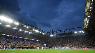 Stadion in Dortmund beim Spiel Deutschland gegen Dänemark