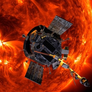 Eine Illustration von Parker Solar Probe, einer Sonde von NASA, die an Heiligabend die Sonne „berührt“.