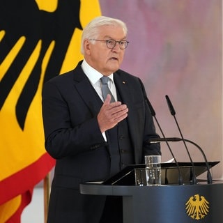 Frank-Walter Steinmeier gibt die Auflösung des Bundestags und das Datum für die Neuwahlen bekannt.