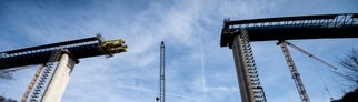 Die Rahmedetalbrücke rund eine Woche vor der „Stahlhochzeit“ Ende Februar.