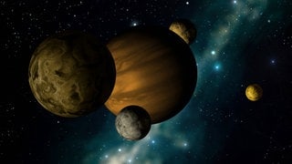 Darstellung eines extrasolaren Planetensystems