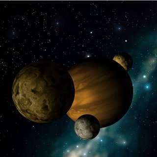 Darstellung eines extrasolaren Planetensystems