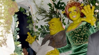 Tom Kaulitz (links) als Shrek und Heidi Klum als Prinzessin Fiona an Halloween 2018