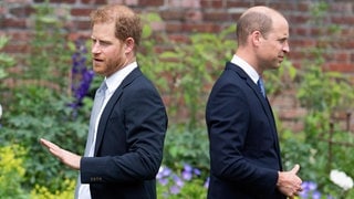 Prinz Harry und Prinz William stehen Rücken an Rücken.