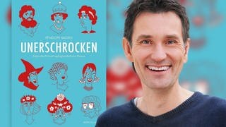 Kristian Thees neben dem Cover des Buches "Unerschrocken"