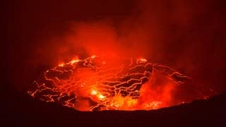Vulkanausbruch im Kongo des Vulkans Nyiragongo