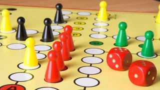 110 Jahre ist der Brettspiel-Klassiker „Mensch ärgere dich nicht“ alt, hier sieht man das Spielfeld mit Figuren und Würfeln. Aber eine Spielregel kennt kaum jemand.