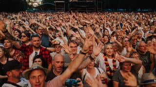 Die Fantastischen Vier bei ihrem Konzert direkt nach dem Ausscheiden der Deutschen Nationalmannschaft bei der Europmeisterschaft.