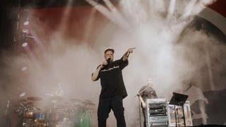 Die Fantastischen Vier bei ihrem Konzert direkt nach dem Ausscheiden der Deutschen Nationalmannschaft bei der Europmeisterschaft.