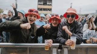 Fröhliche Fans bei Provinz