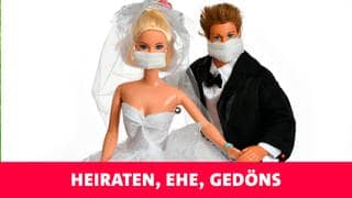 Hochzeit von Barbie und Ken mit Mundschutz