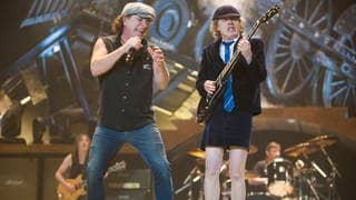 ACDC-Sänger Brian Johnson and Gitarrist Angus Young 2008 in Oakland USA