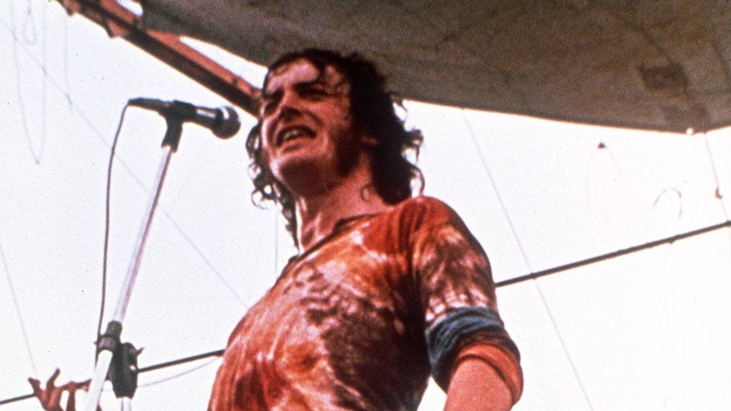 Joe Cocker singt beim Woodstock-Festival 1969 in den USA