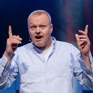 Stefan Raab spricht bei einem Unternehmens-Event 2017.