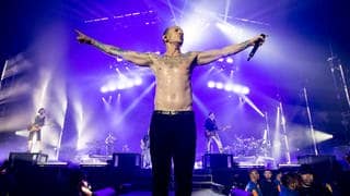 Der verstorbene Sänger Chester Bennington live mit Linkin Park.