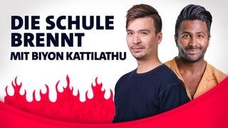 Die Schule brennt - mit Biyon Kattilathu und Bob Blume vor Flammen