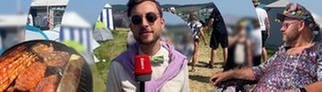 SWR3-Moderator Constantin Zöller interviewt Besucher bei Rock am Ring.