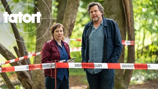 Tatort „Ad Acta“ Schwarzwald: Die beiden Kommissare stehen in einem Wald